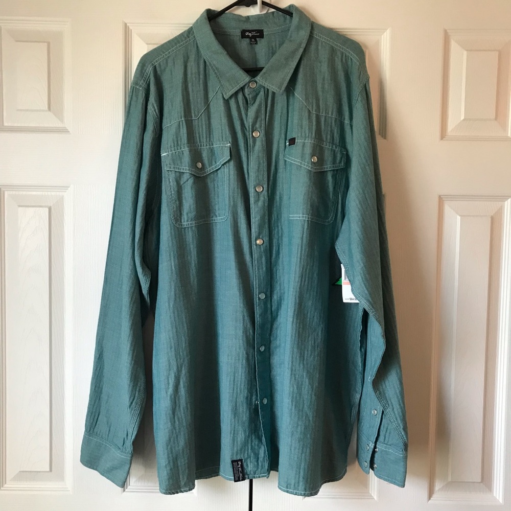 NWT LNG Wovens Snap Button Shirt Top 3XL